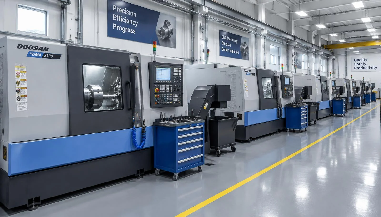 ASEL Savunma CNC torna tezgah parkuru ve atölye ortamı